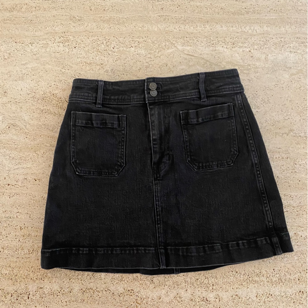 Madewell | Black Denim A-Line Skirt